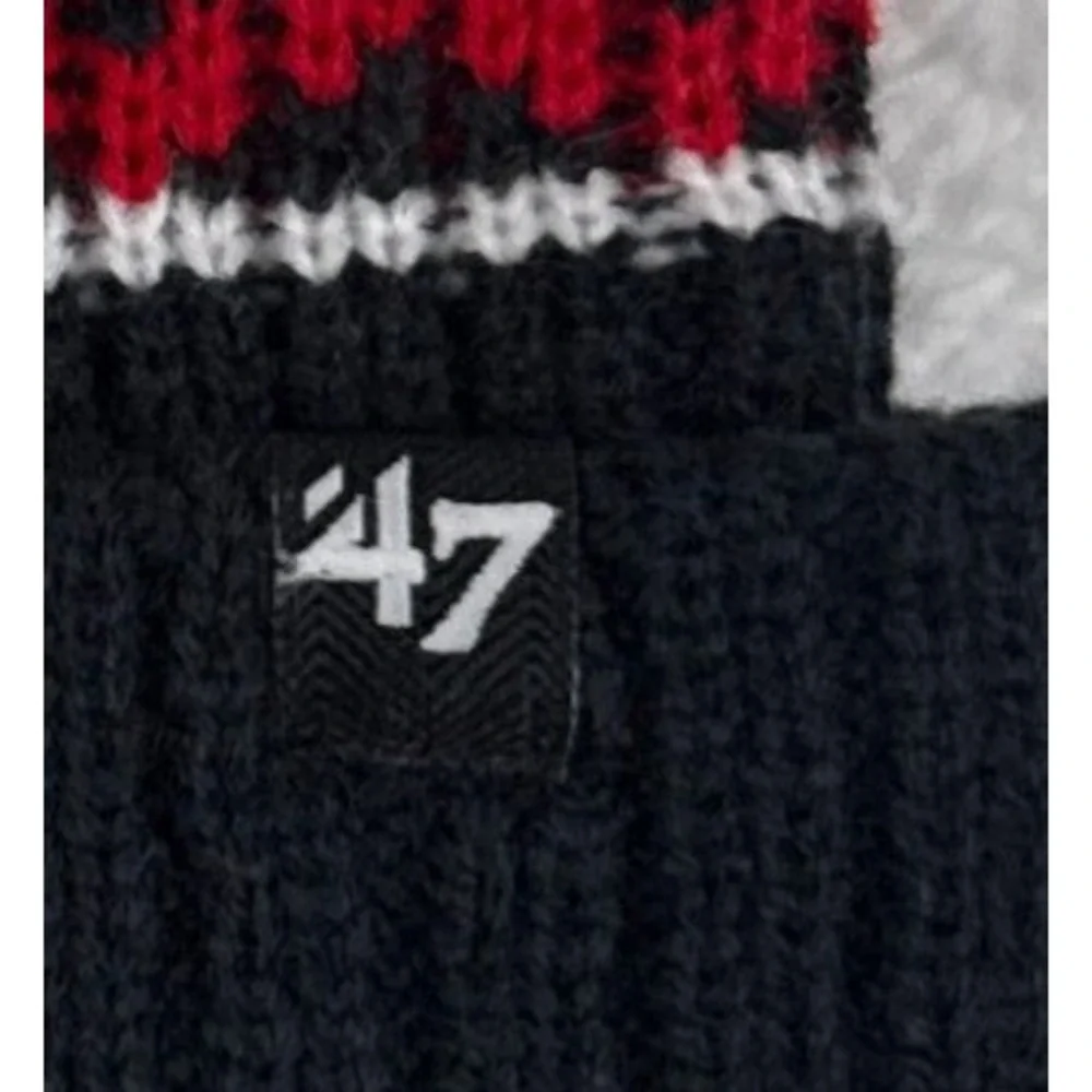47 Brand Cleveland Guardians YOUTH Beanie Polar Vortex Pom Knit Hat Navy NWT
